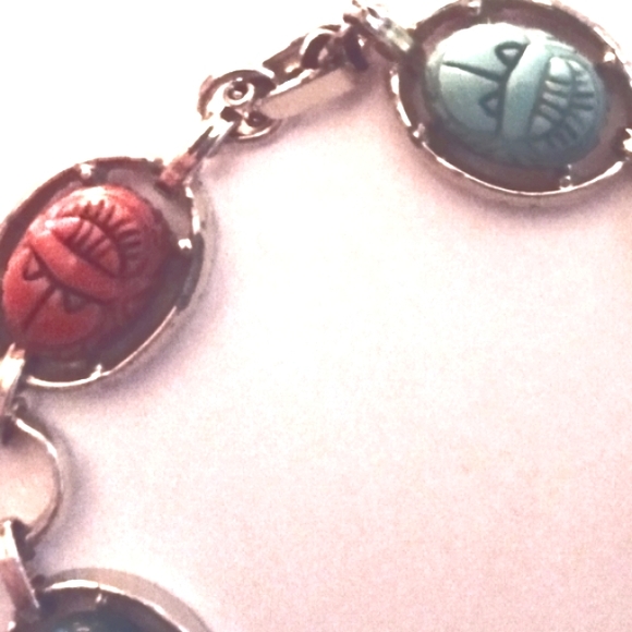 Vtg Scarab Beetle Bracelet - Picture 7 of 7